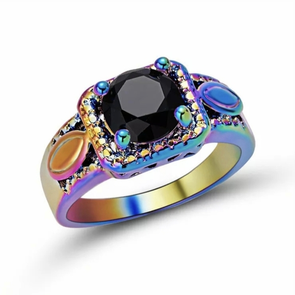 New Black Spinnel Rainbow Hematite Ring. - Picture 6 of 6